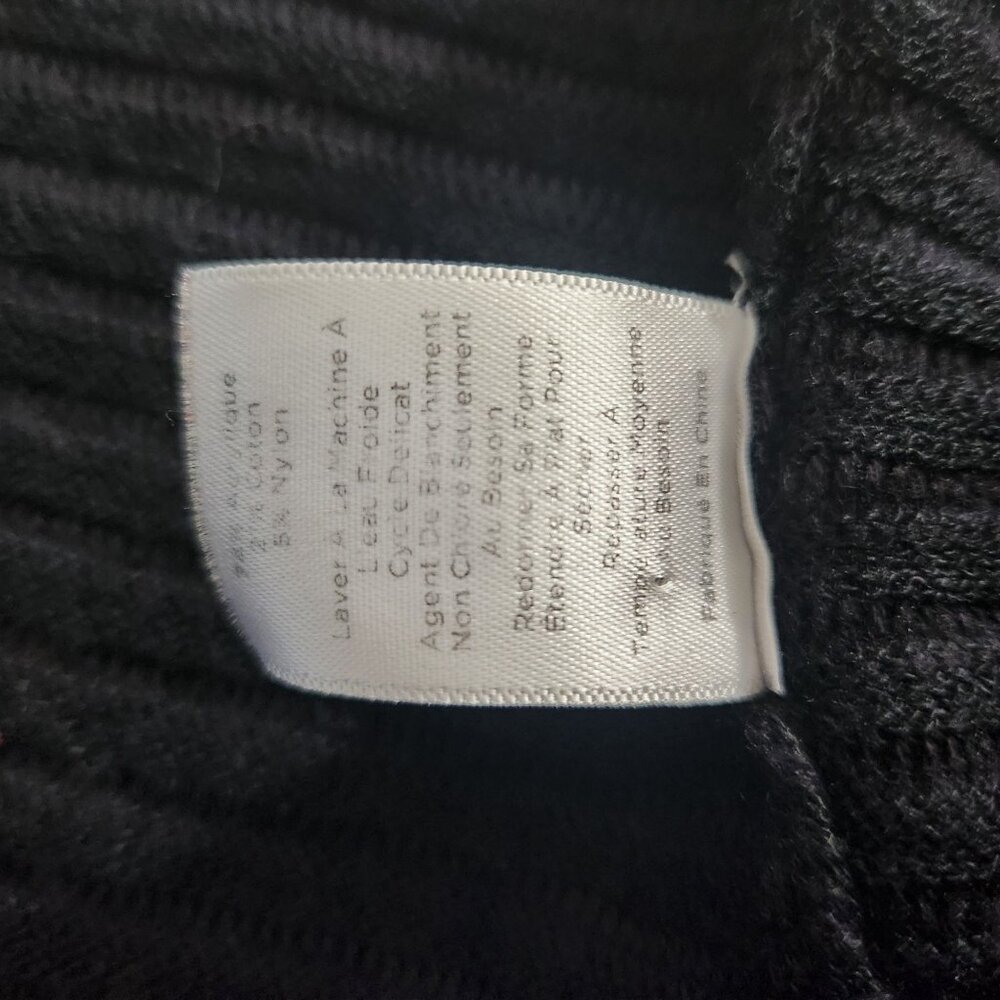 Talbots Black Ribbed Open Cardigan Sweater L - Picture 6 of 10